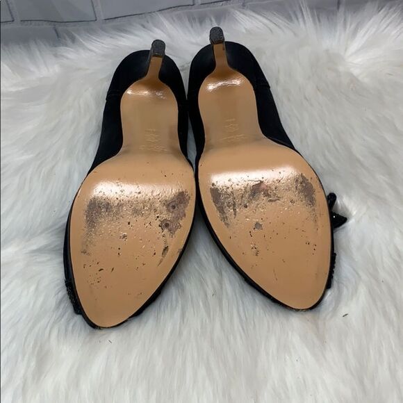 Joan & David Black Satin Bow Detailed Pump Sz 8.5 - Picture 6 of 6